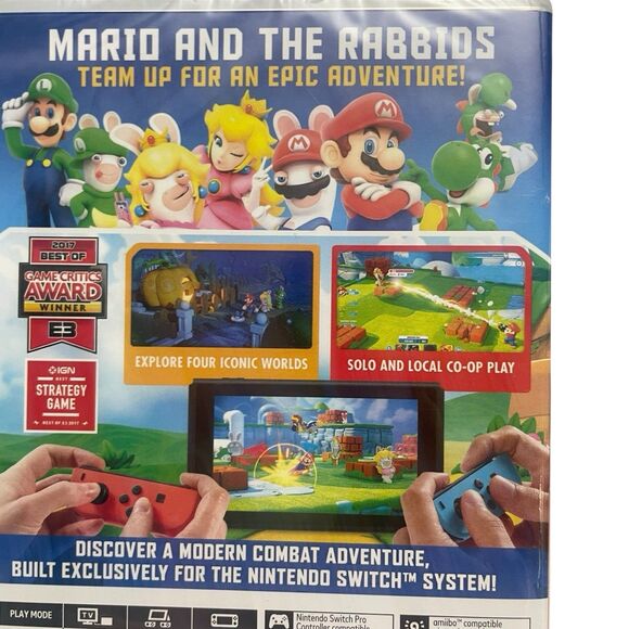 Mario + Rabbids Kingdom Battle 2017 Nintendo Switch Video Game New Sealed - Picture 3 of 5